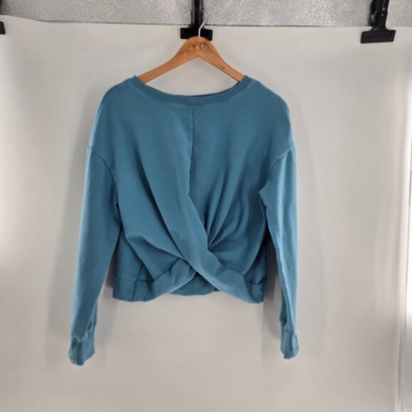 Athleta Girl Blue  Retroplush Twist Front Sweatshirt Sz XXL -16 Comfy Loungewear - Picture 8 of 9